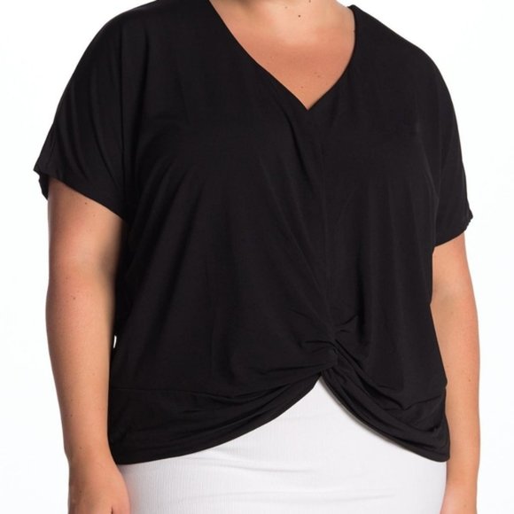 Eloquii Twist Front Short Sleeve Top - Picture 3 of 12